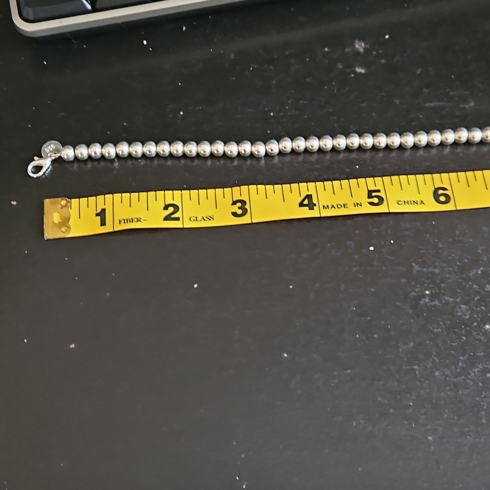 NEW 925 SILVER CLASSIC BEAD NECKLACE 18" - Picture 6 of 6